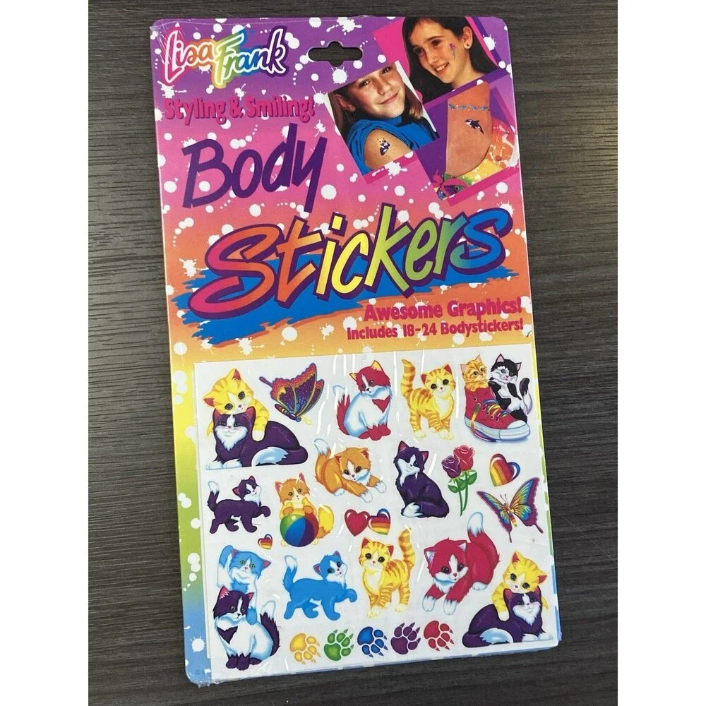 Vintage Lisa Frank Lot of 6 Packs Body Stickers Temporary Tattoos Transfers New
